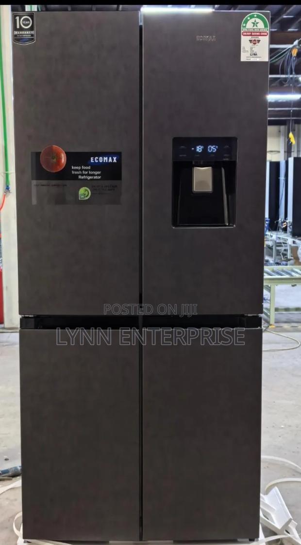 Ecomax 506 Litres Dark Silver Four Door With Dispenser Refrigerator.