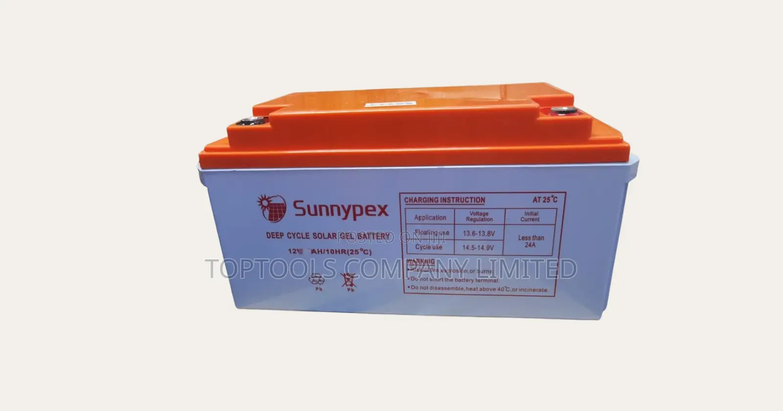Sunnypex Deep Cycle Solar Gel Battery 80ah