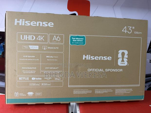 Hisense 43′′ A6q Uhd Smart Frameless Tv – 43a6qken (New Model) 2026