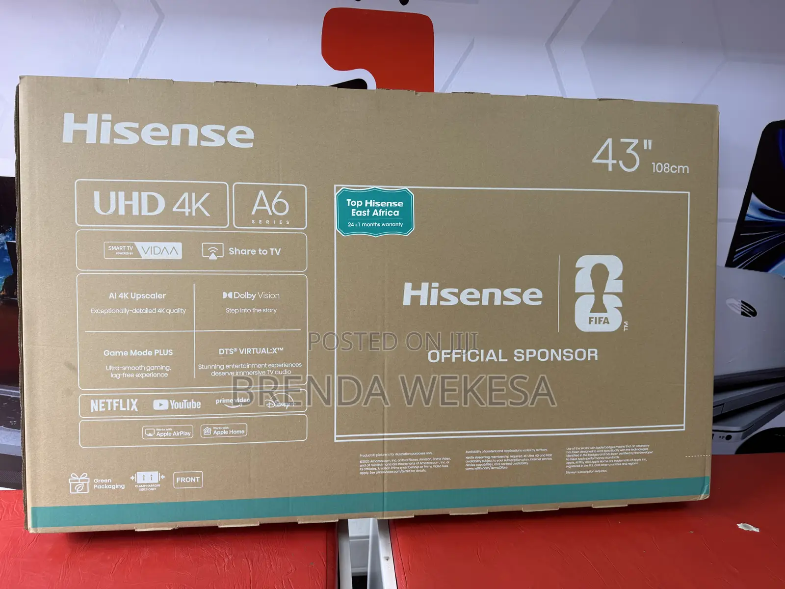 Hisense 43′′ A6q Uhd Smart Frameless TV – 43a6qken (New Model) 2026