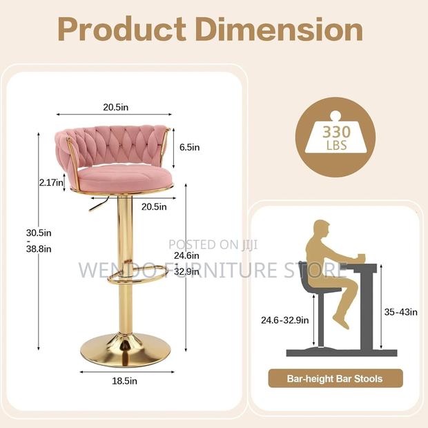 Barstools; Ergonomic Designed Leather Home Kitchen Barstools - thumbnail 15