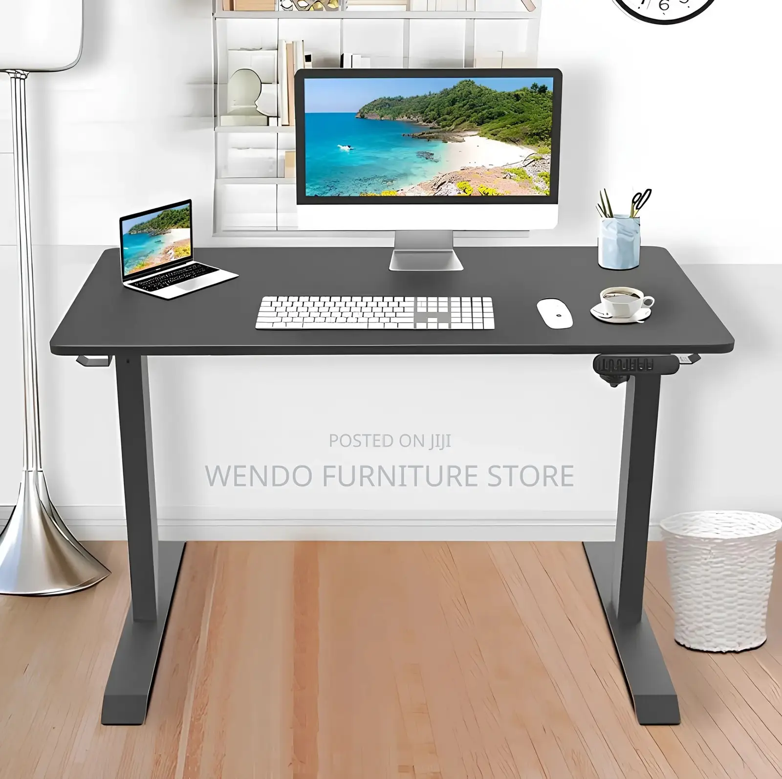 Office Desk; 1.4 Meters Adjustable Height Standing Developers Desks