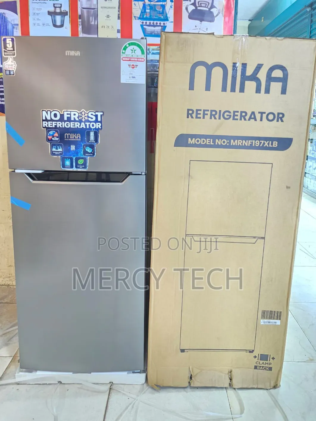 Mika 197l No Frost Double Door Refrigerator(Mrnf197xlb)