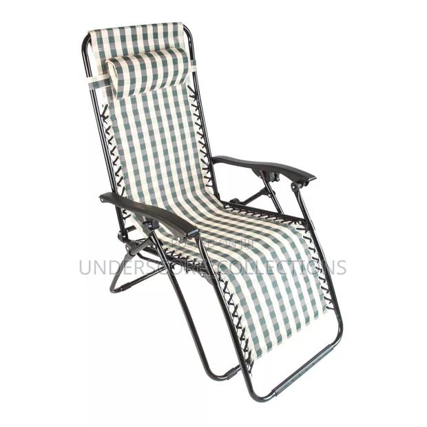 Plaid Foldable Reclining Leisure Chair