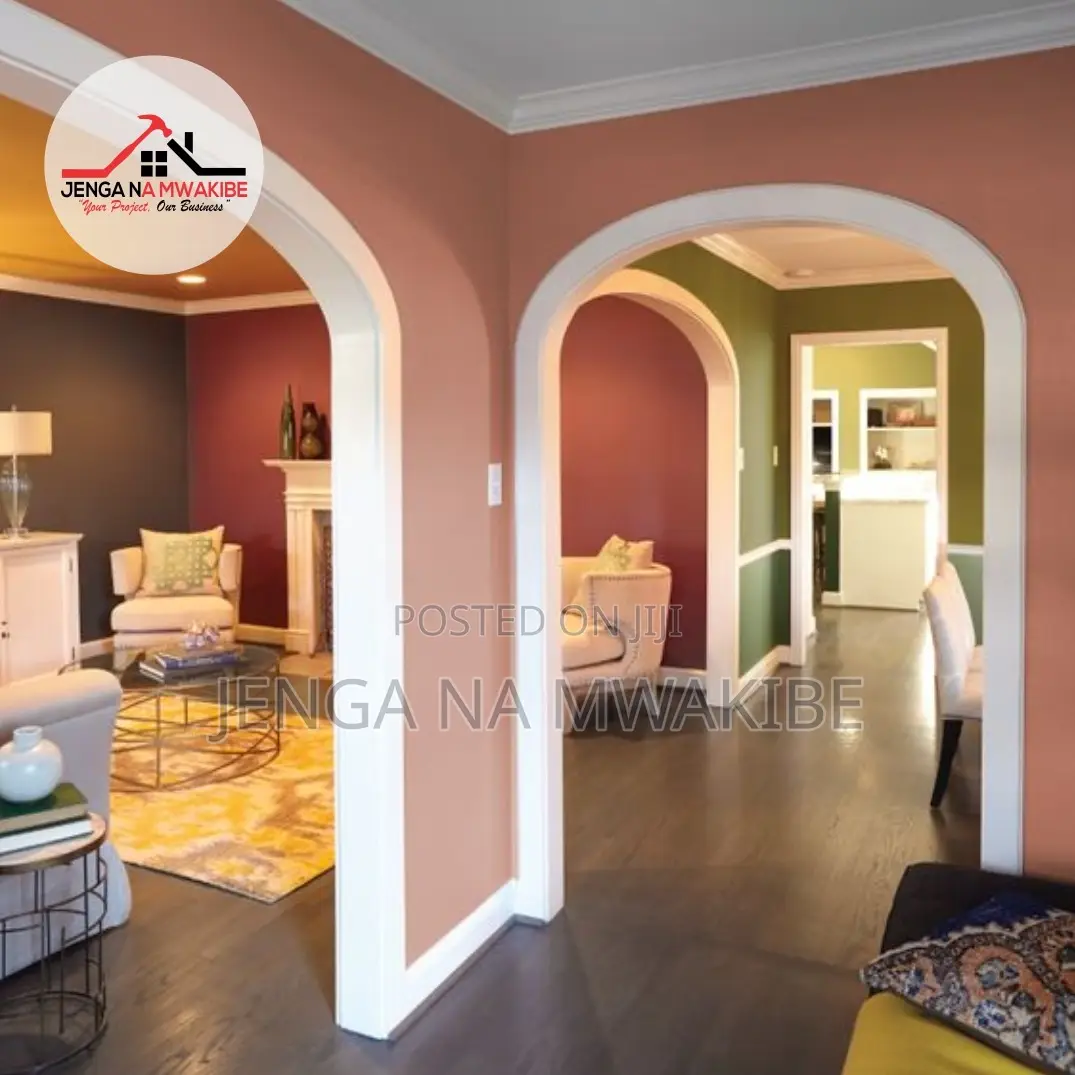 Rustic Clay Orange Archway Transition Interior Wall Paint Palette
