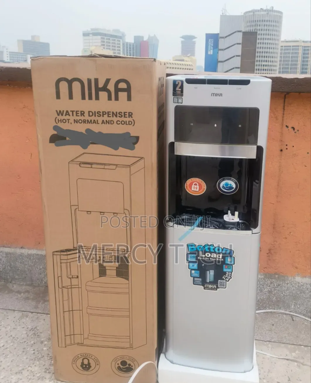Mika Bottom Load Water Dispenser (Black Silver)