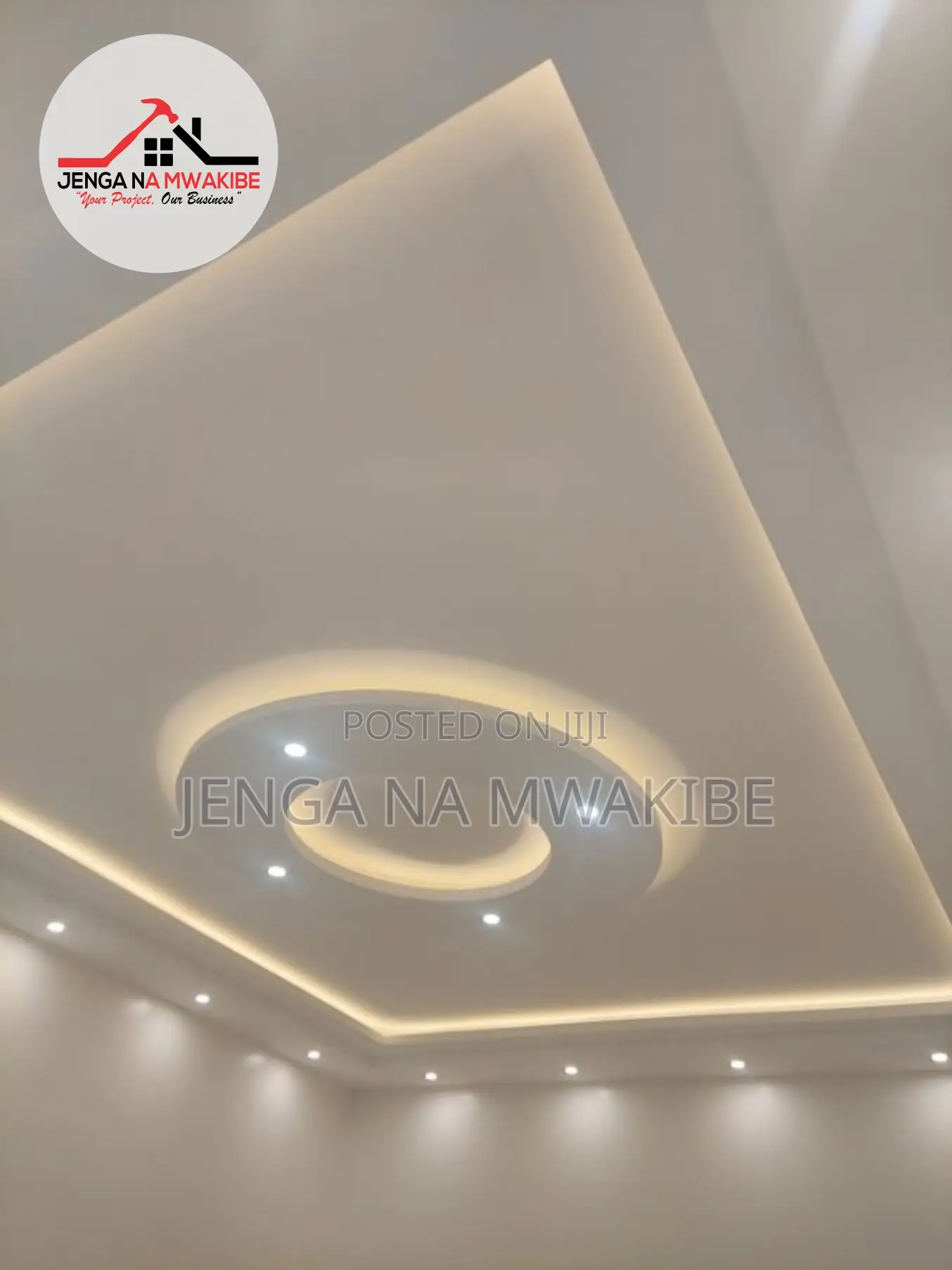 Minimalist Round Layered Gypsum Board Design