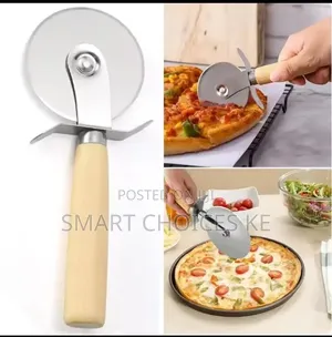 Stainless Steel Dough/Pizza Cutter With Bamboo Handle