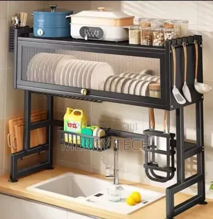1-Layer Over the Sink Rack With Glass Acrylic Cover (65cm)