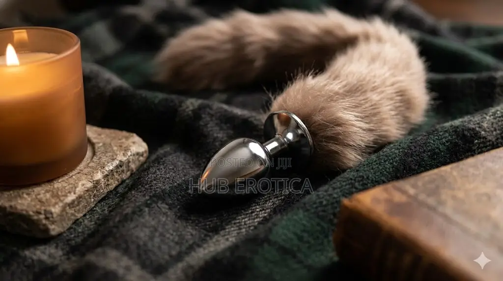 Faux Fur Tail With Jewelled Stainless Steel Anal Plug