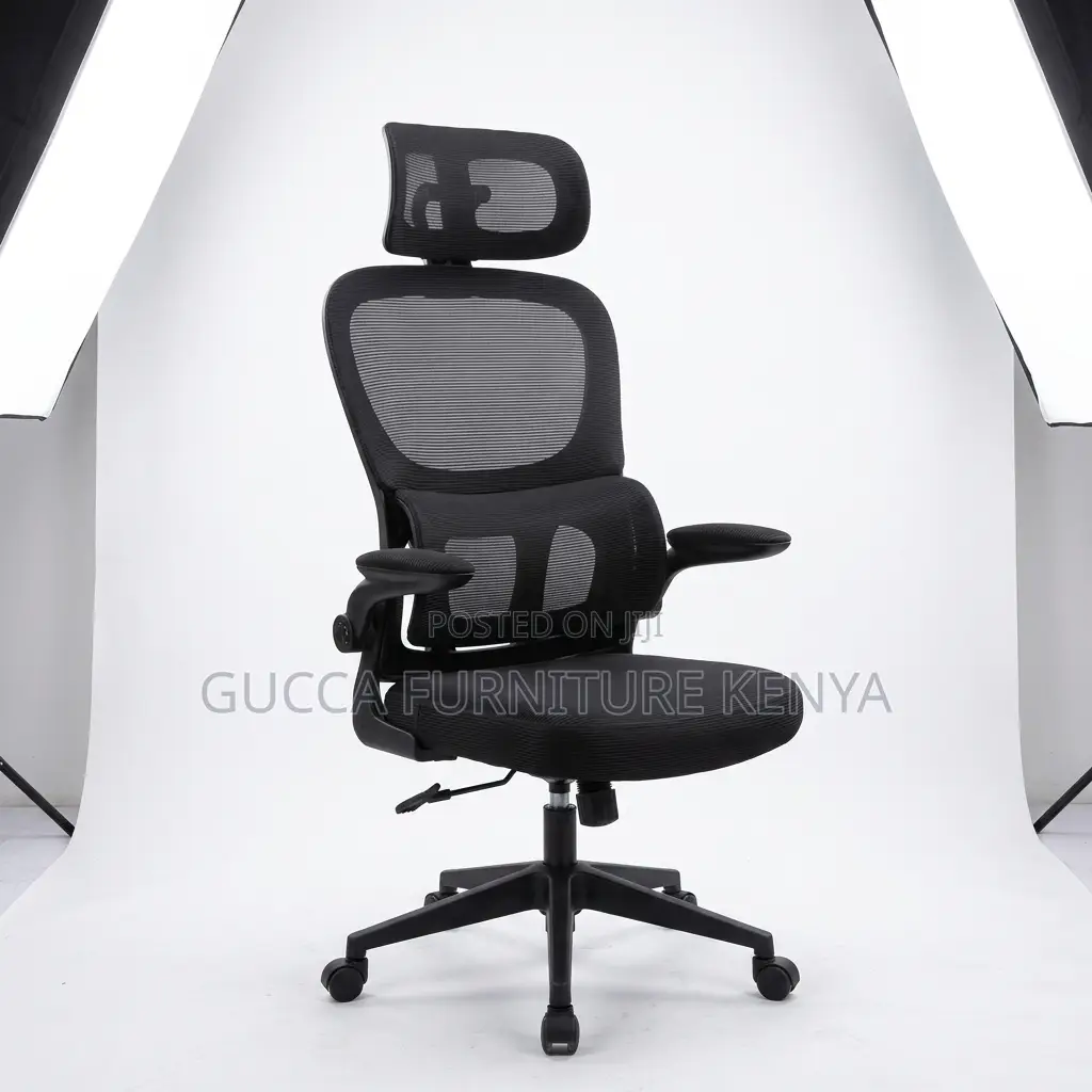 High Back Ergonomic Flip Arm Computer Seat