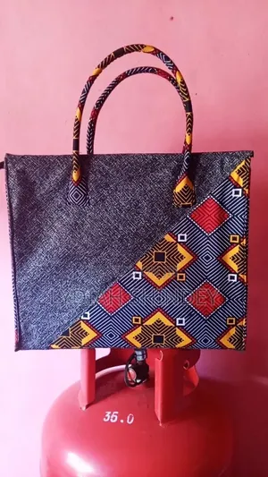 Classy Ankara and Jute Tote Bag
