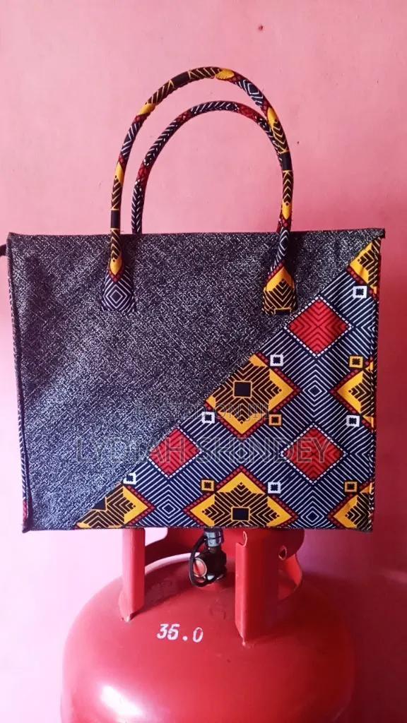 Classy Ankara and Jute Tote Bag