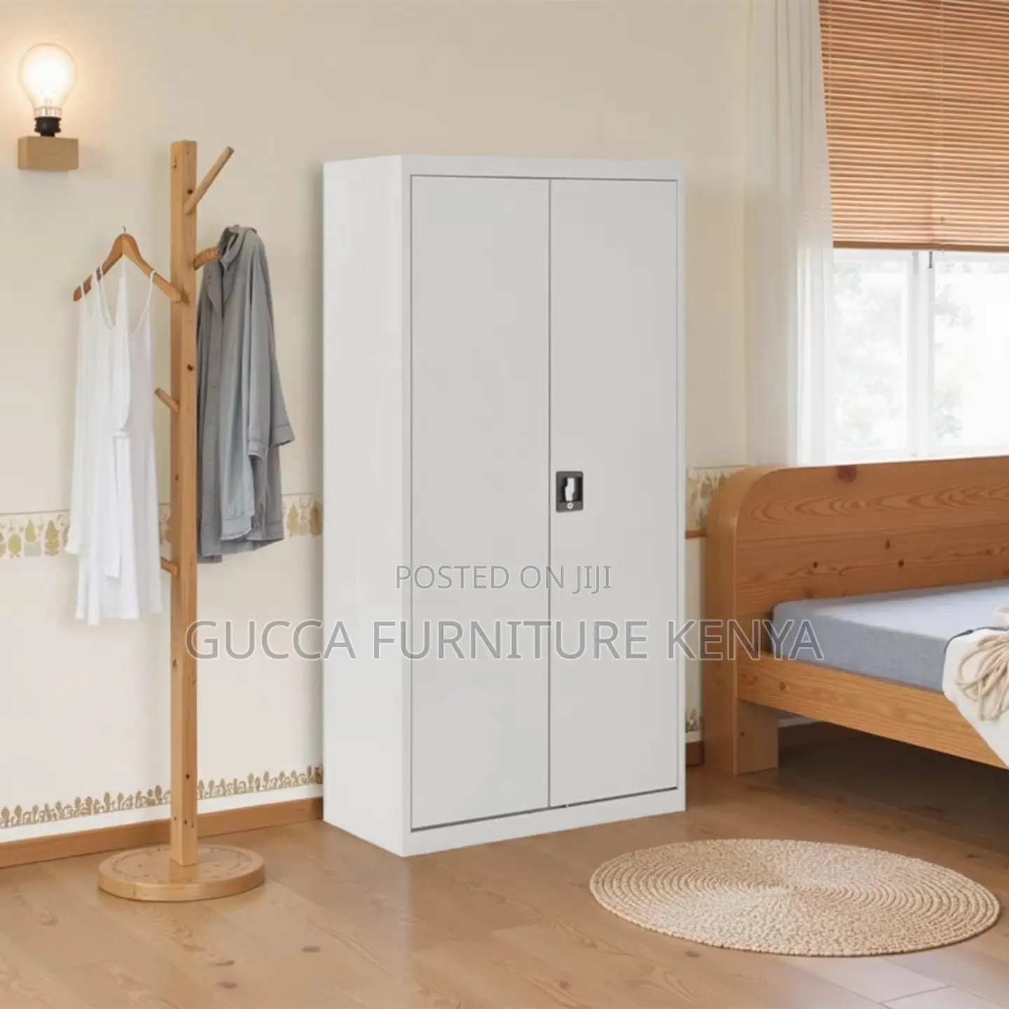 2-Door White Full Metal Storage Office Cabinet