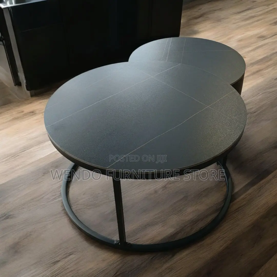 Coffee Tables; Executive Round Marble Top Quality Nesting Coffee Table