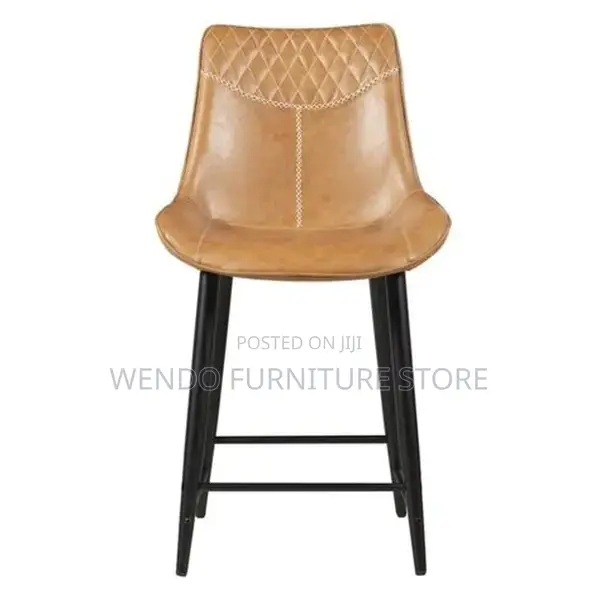 Barstools; Leather Strong Barstool With 4 Standing Legs