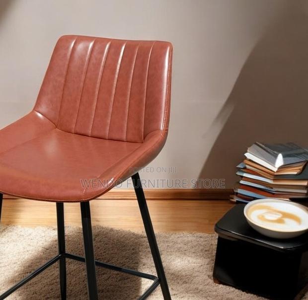 Barstools; Leather Strong Barstool With 4 Standing Legs - thumbnail 5