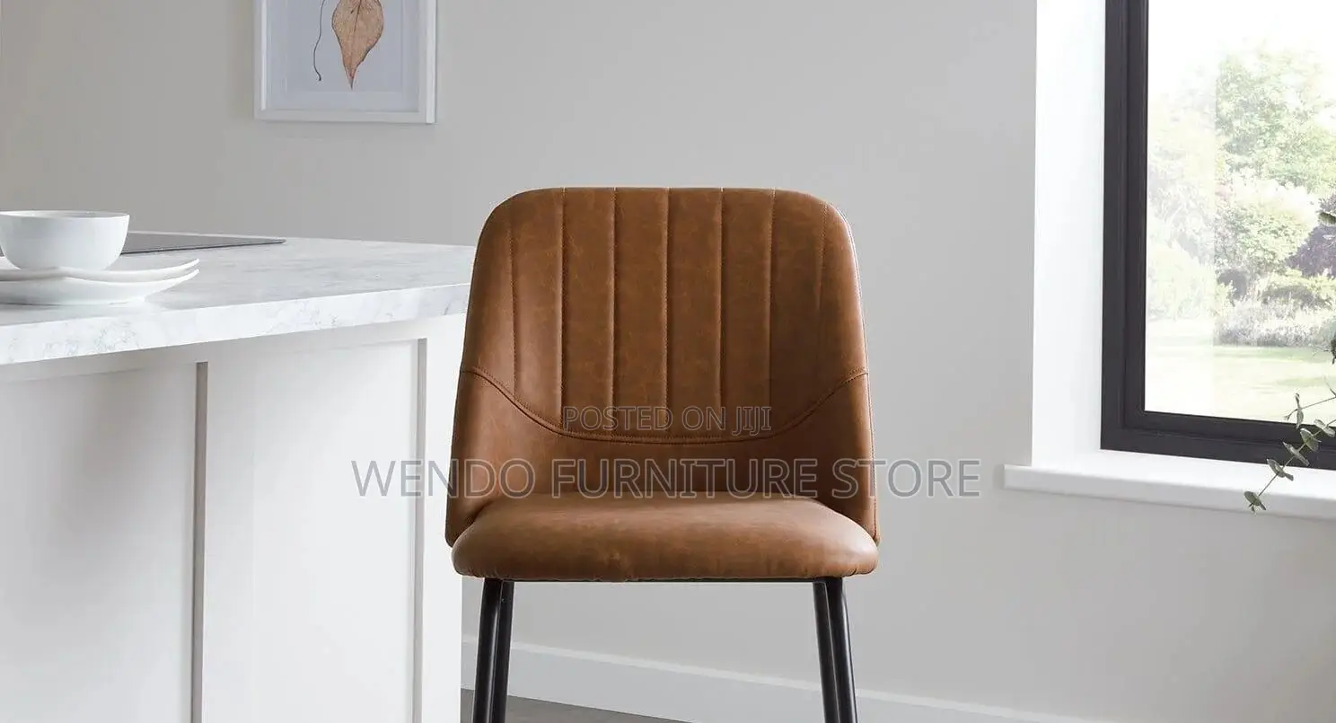 Barstools; Leather Strong Barstool With 4 Standing Legs