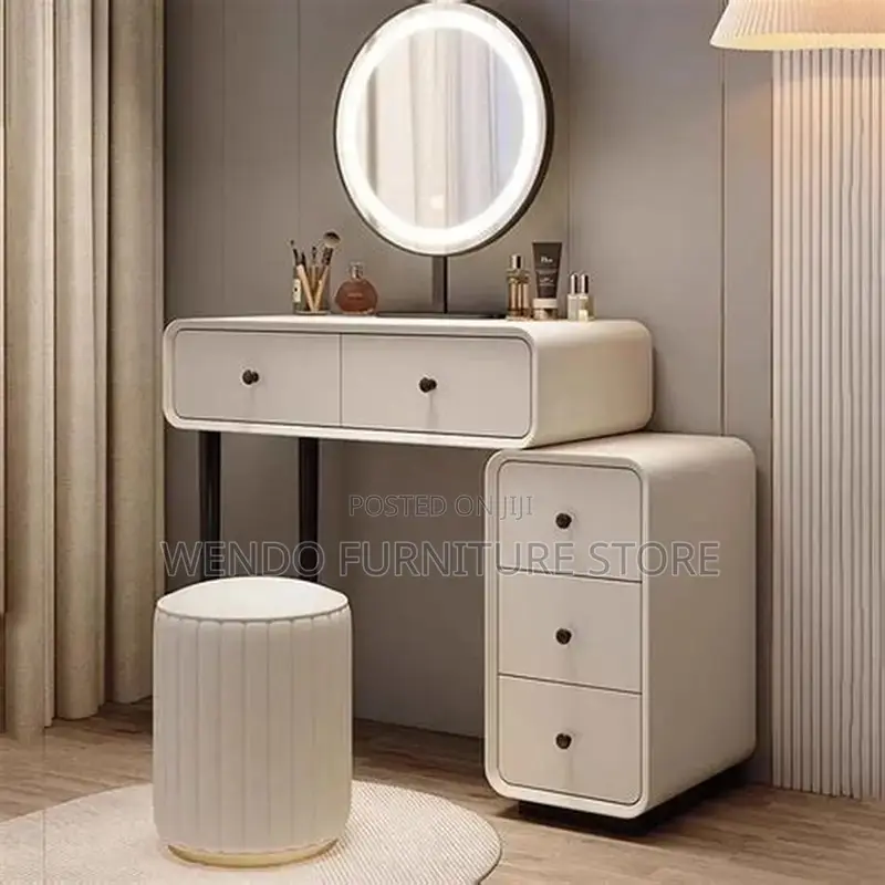 Dressers; Home Bedroom White Elegancy Classy Girls Dressing Vanity Set