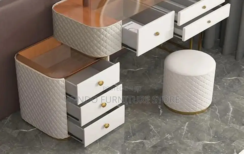 Dressers; Home Bedroom White Elegancy Classy Girls Dressing Vanity Set