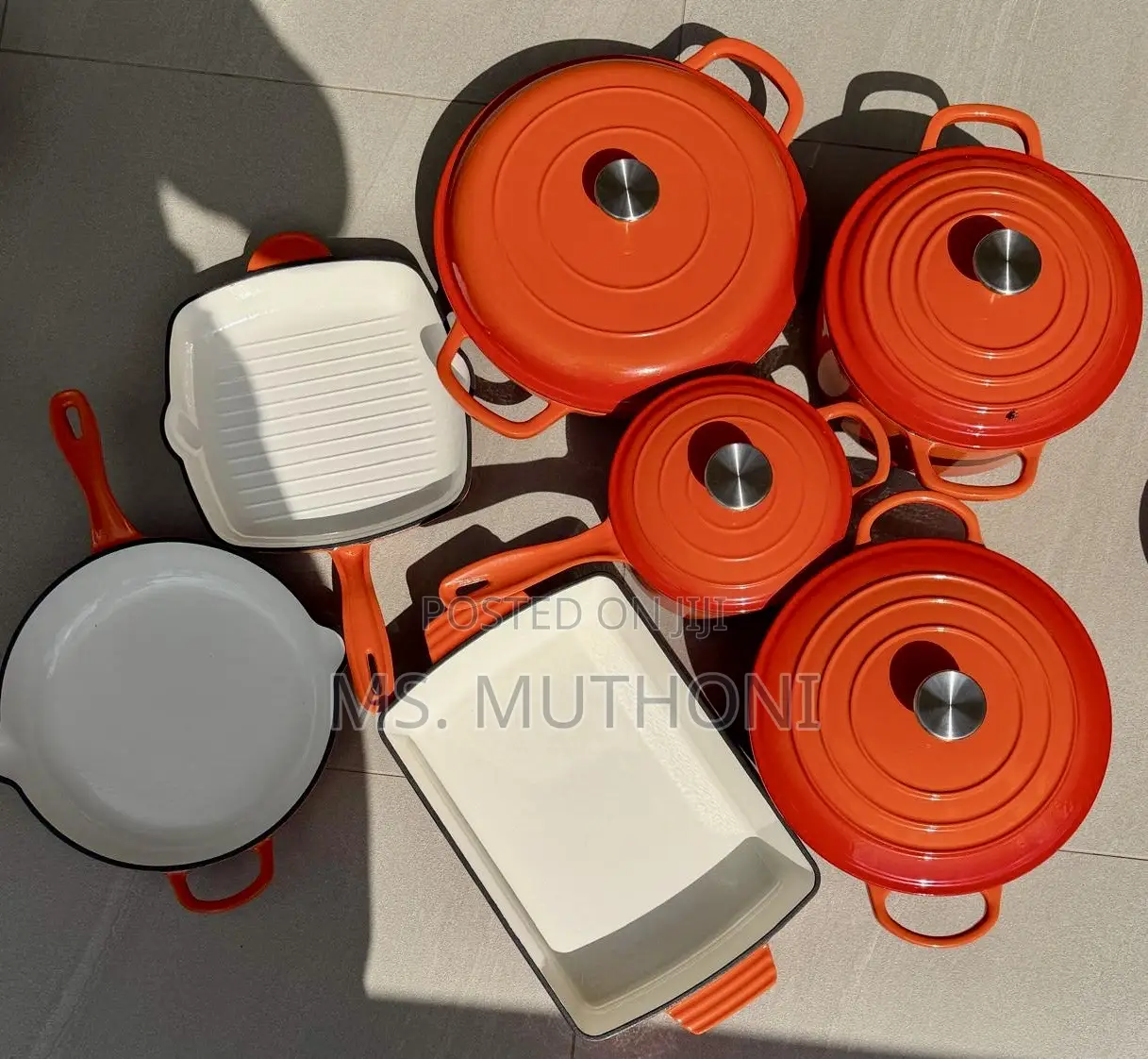  Full Set With Silver Knobs 11 PCS Cast Iron Pots