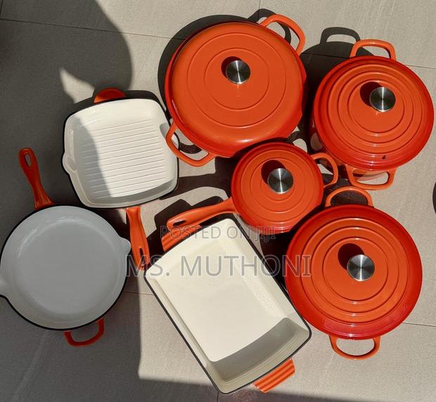  Full Set With Silver Knobs 11 PCS Cast Iron Pots - main view