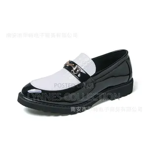 Men’S Slip-on Casual Loafers With Tassel Chain Black and White