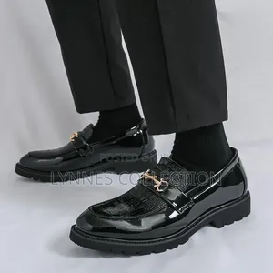 Men’S Slip-on Casual Loafers With Tassel Chain All Black