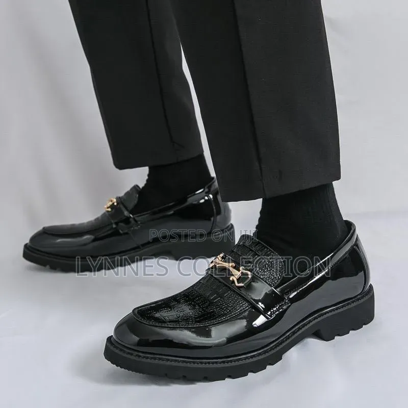 Men’S Slip-on Casual Loafers With Tassel Chain All Black