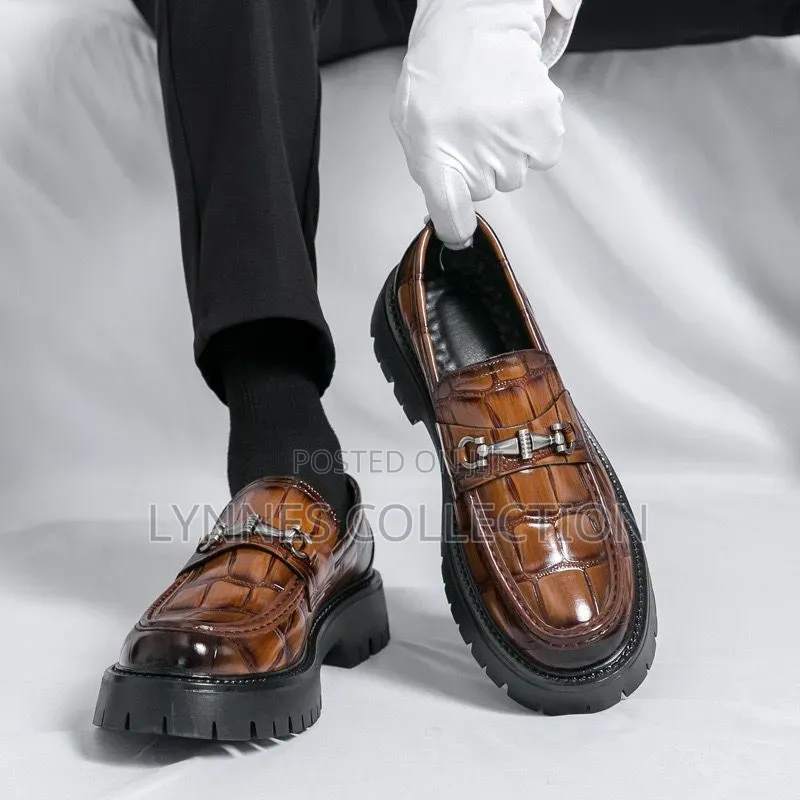 Men’S Wet Look Black Casual Shoes