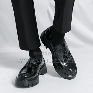 Men’S Wet Look Black Casual Shoes