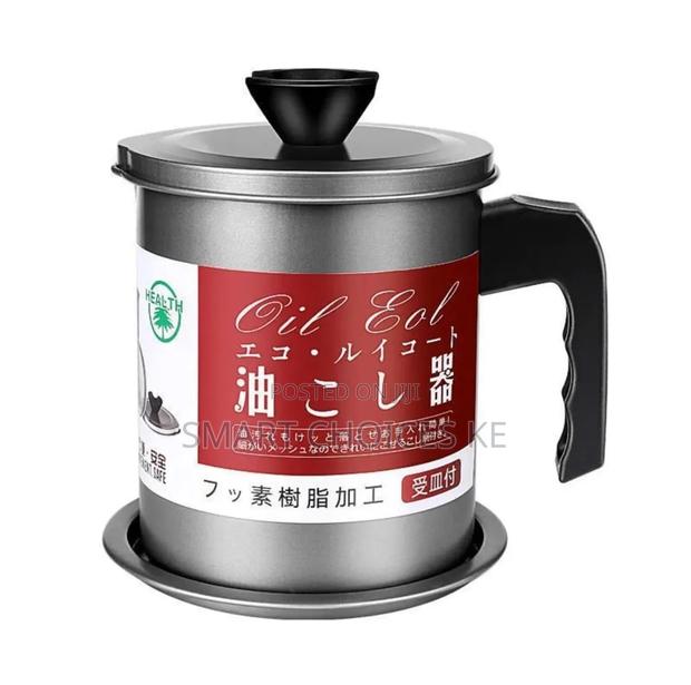 Large Capacity Japanese Style Kitchen Oil Storage With Oil Strainer - thumbnail 2