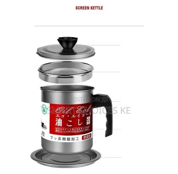 Large Capacity Japanese Style Kitchen Oil Storage With Oil Strainer - thumbnail 3