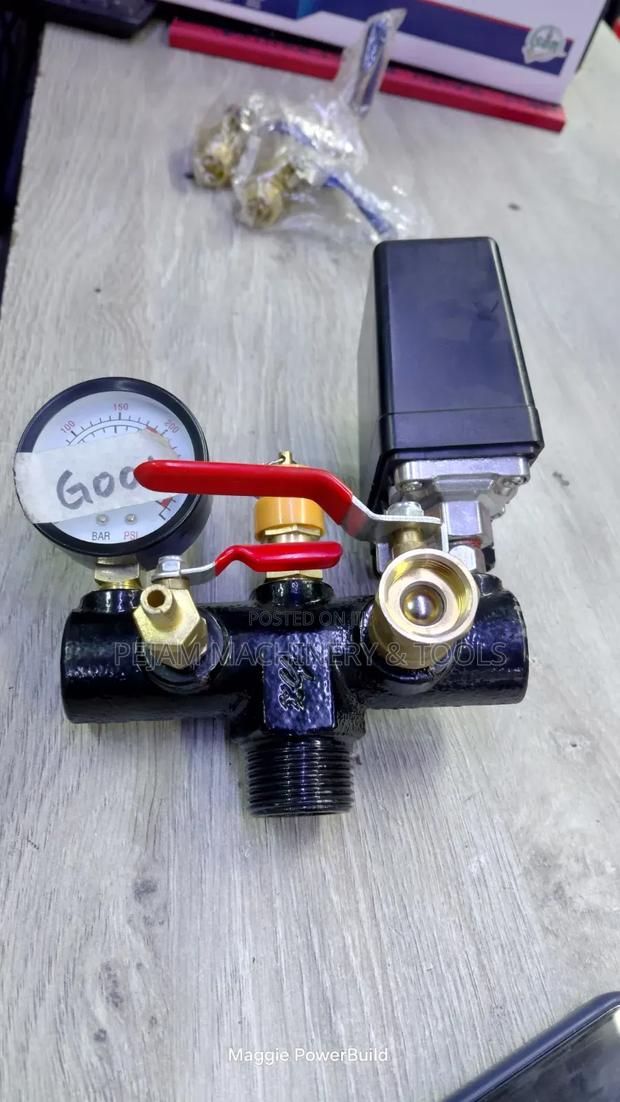 Air Compressor Pressure Control Switch Assembly With Gauge/Regulator - thumbnail 2