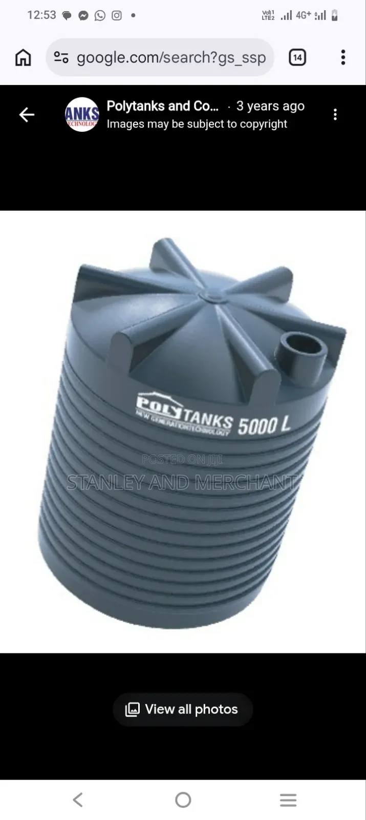 5000l Poly Tank Countrywide Delivery