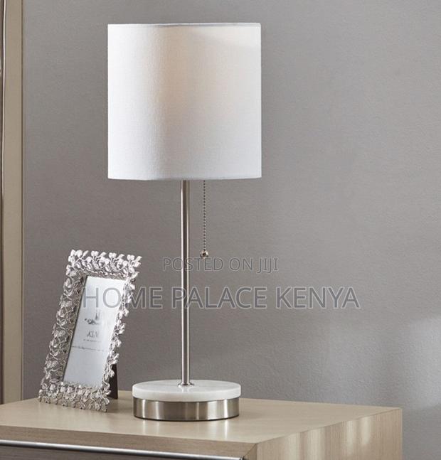 Table Lamp: Decorative Table Lamp With Beige Fabric Shade - thumbnail 2