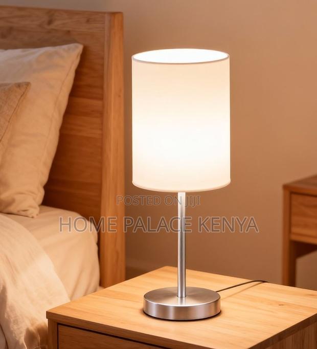 Table Lamp: Decorative Table Lamp With Beige Fabric Shade - thumbnail 3
