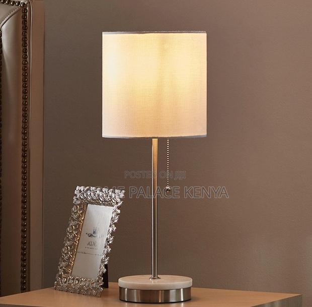 Table Lamp: Decorative Table Lamp With Beige Fabric Shade - thumbnail 4