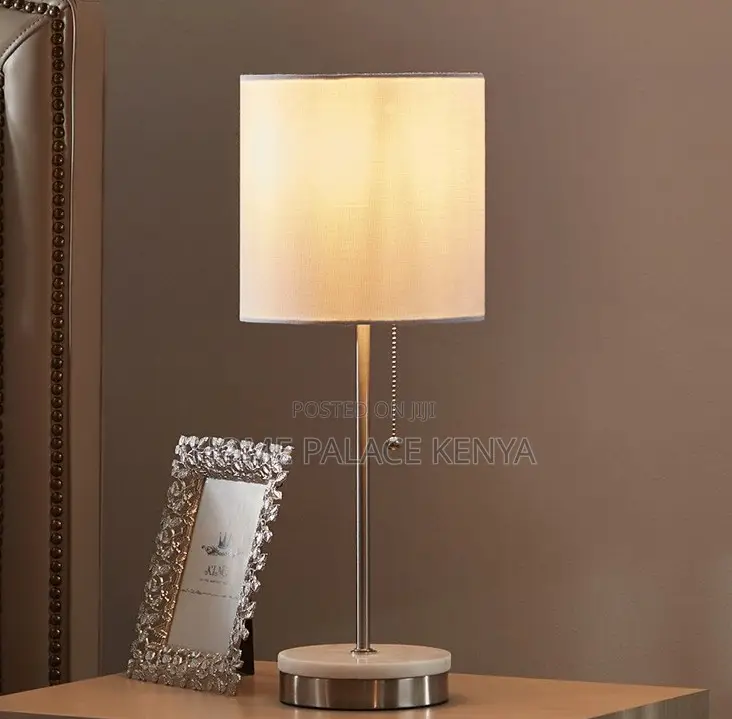 Table Lamp: Decorative Table Lamp With Beige Fabric Shade