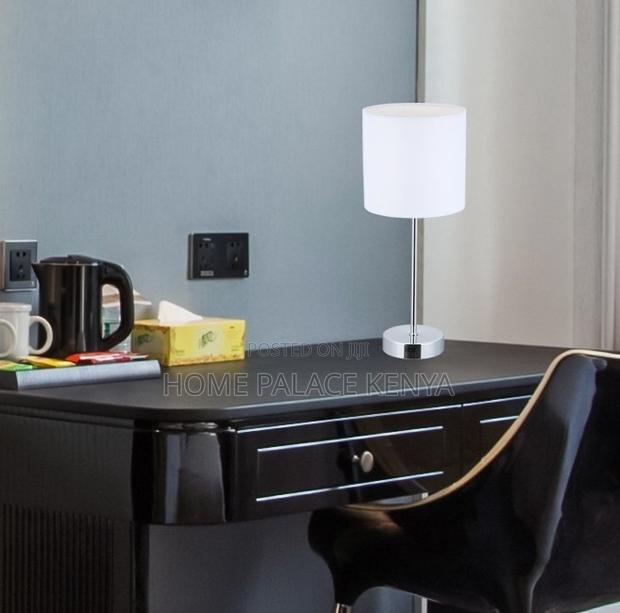 Table Lamp: Decorative Table Lamp With Beige Fabric Shade - thumbnail 6
