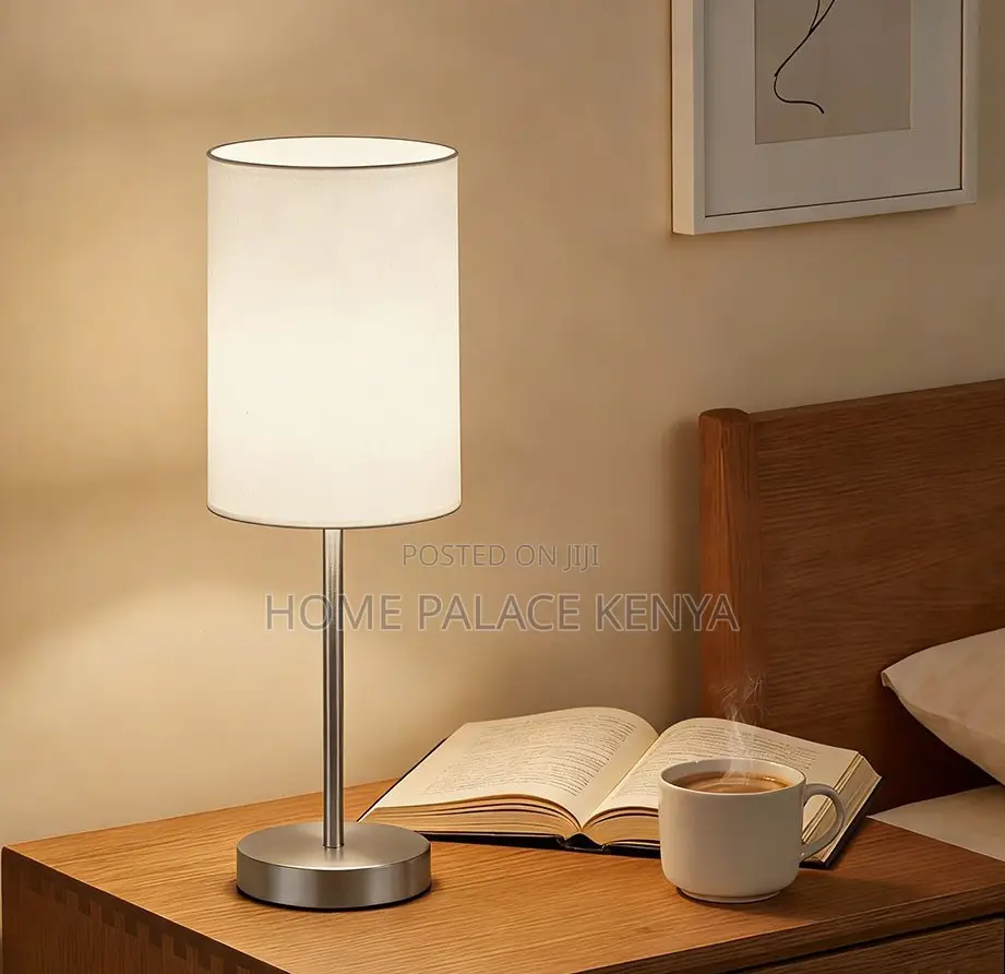 Table Lamp: Decorative Table Lamp With Beige Fabric Shade