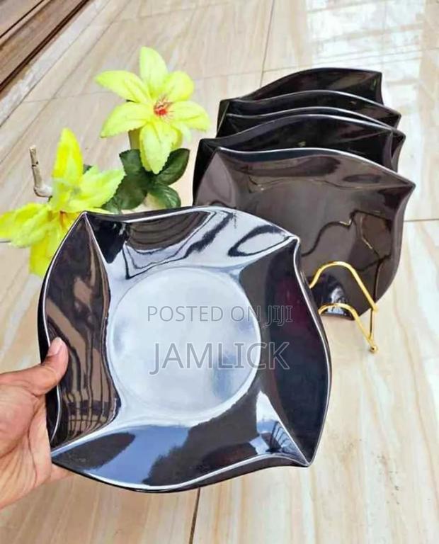 6pcs Set Black Good Quality Melamine Plates – Sn - thumbnail 2