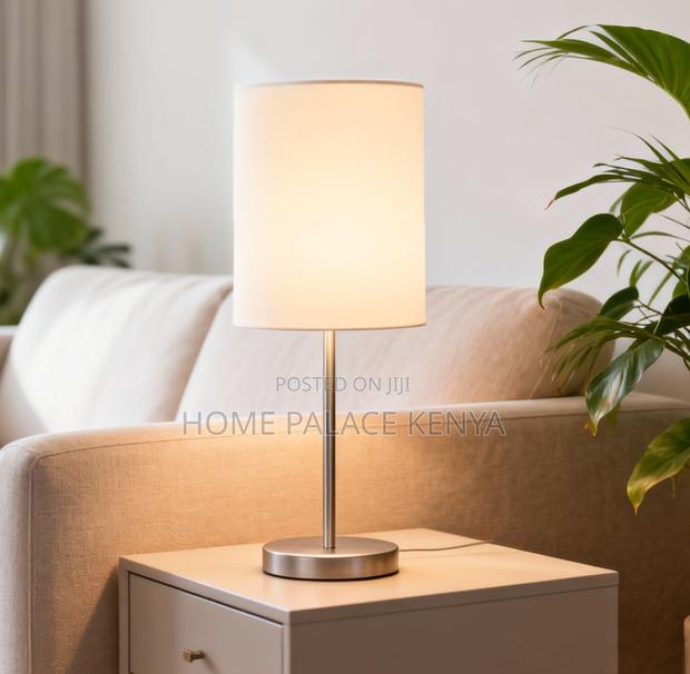 Table Lamp: Decorative Table Lamp With Beige Fabric Shade - thumbnail 11