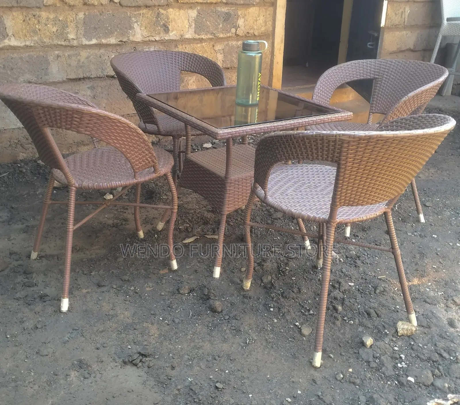 Dining Set; Four Seaters Premium Rattan Outdoor Balcony Dining Set