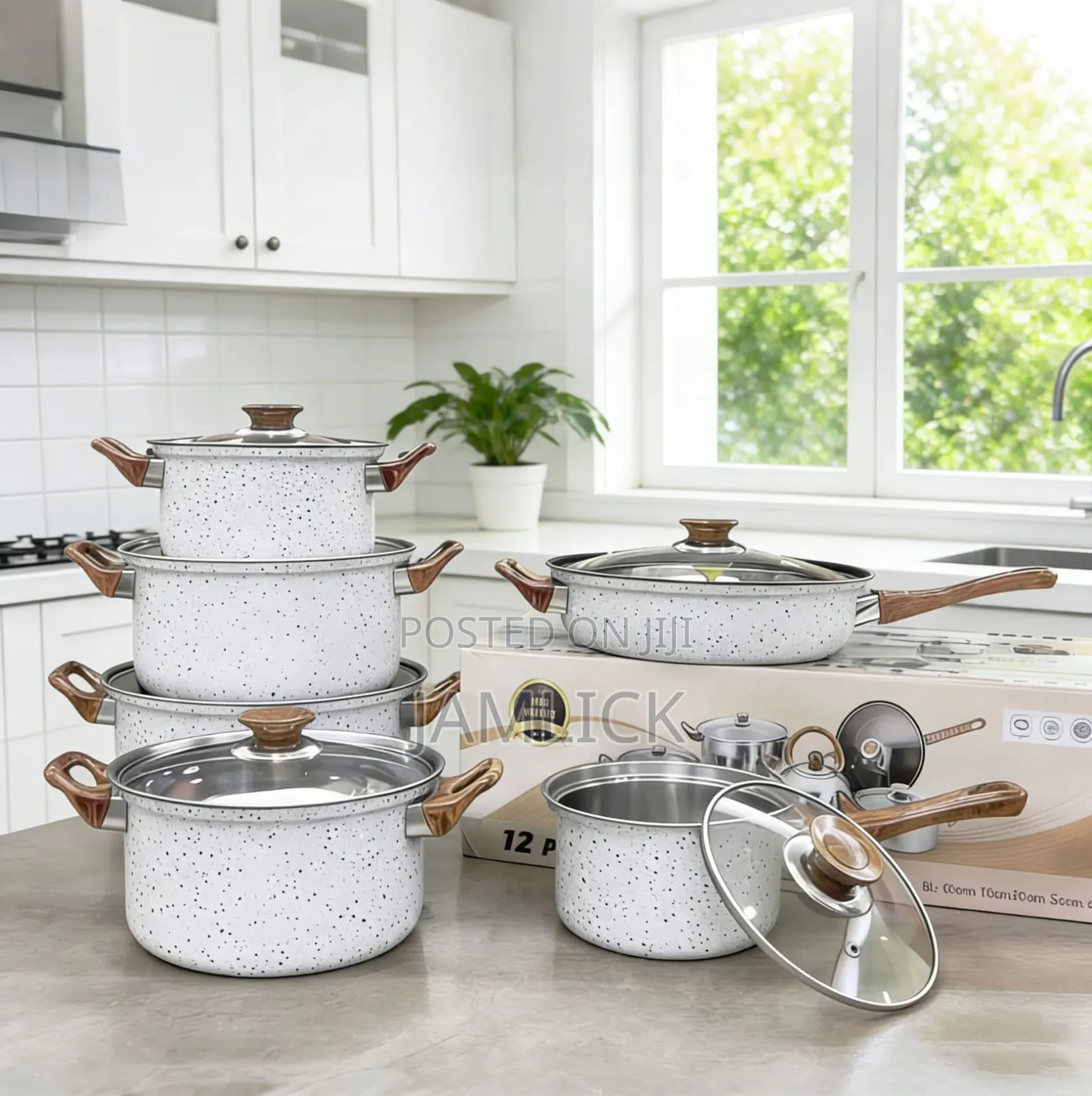 12pc Non Stick Cooking Pots Set - Sn