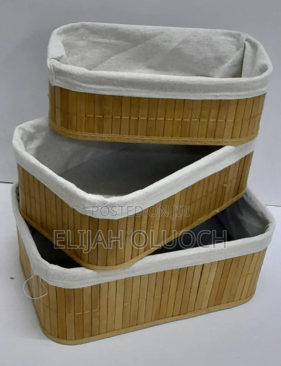3 in 1 Hand Wooven Rattan Storage Baskets
