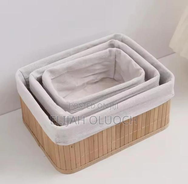 3 in 1 Hand Wooven Rattan Storage Baskets - thumbnail 3