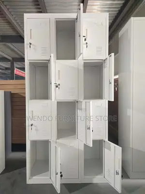 Office Cabinet; 12 Lockers Gray Modern Design Lockable Office Cabinet