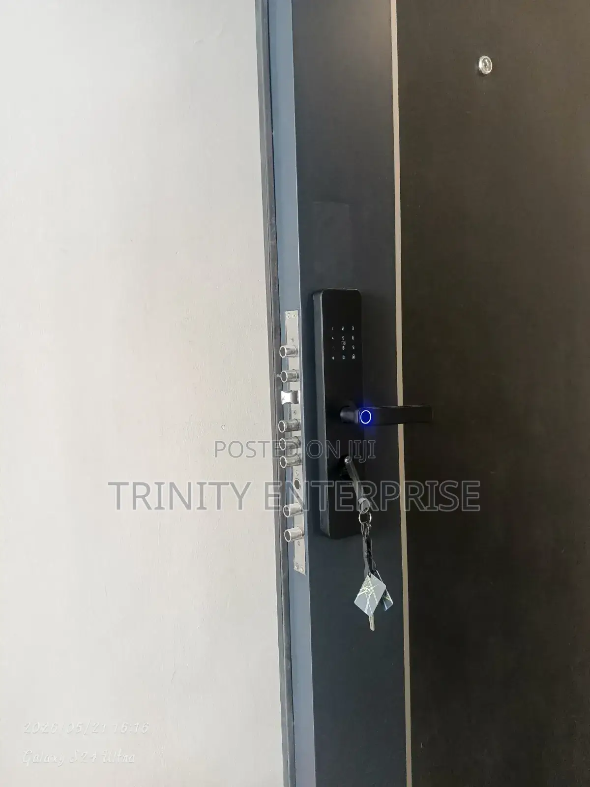 Generic Smart Digital Fingerprint Door Lock - Black Aluminum