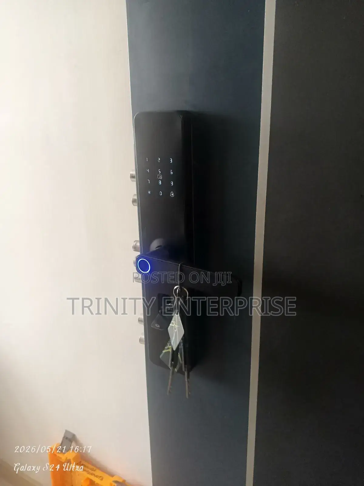 Generic Smart Digital Fingerprint Door Lock - Black Aluminum